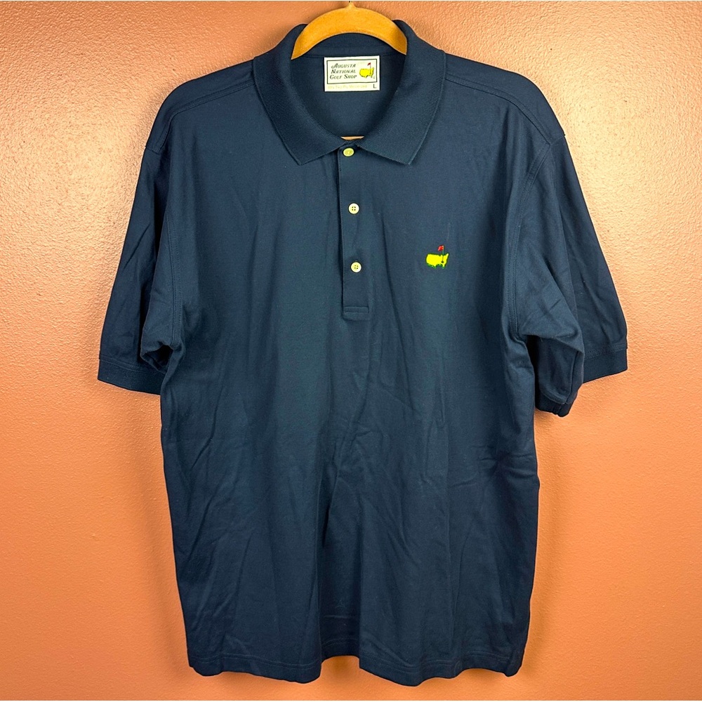 Masters Collection 60s Two-Ply Mercerized 100% Cotton Navy Golf Polo Shirt Sz L - Picture 1 of 6